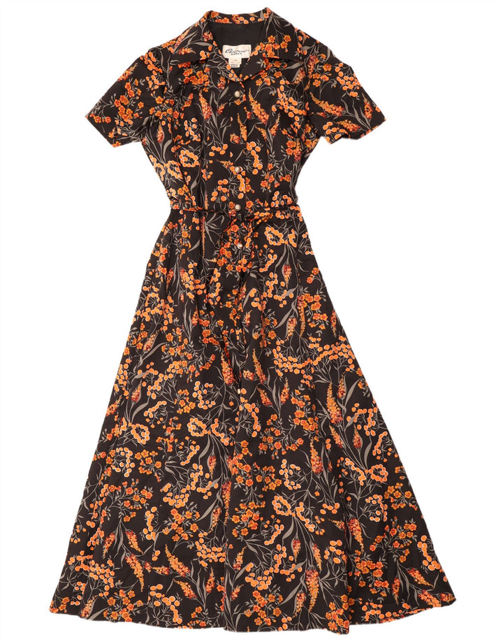 CHARMANT Ženska maksi haljina IT 44 Srednje crna cvjetna poliesterska haljina