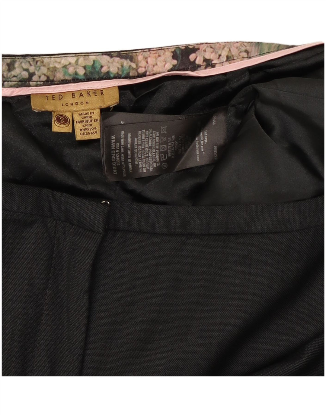Ted Baker Ženske uske hlače veličine 2, male W30 L28 crne vune