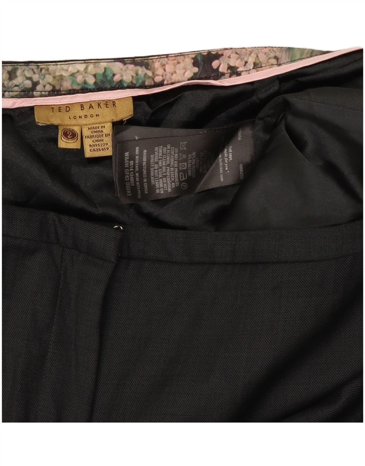 Ted Baker Ženske uske hlače veličine 2, male W30 L28 crne vune