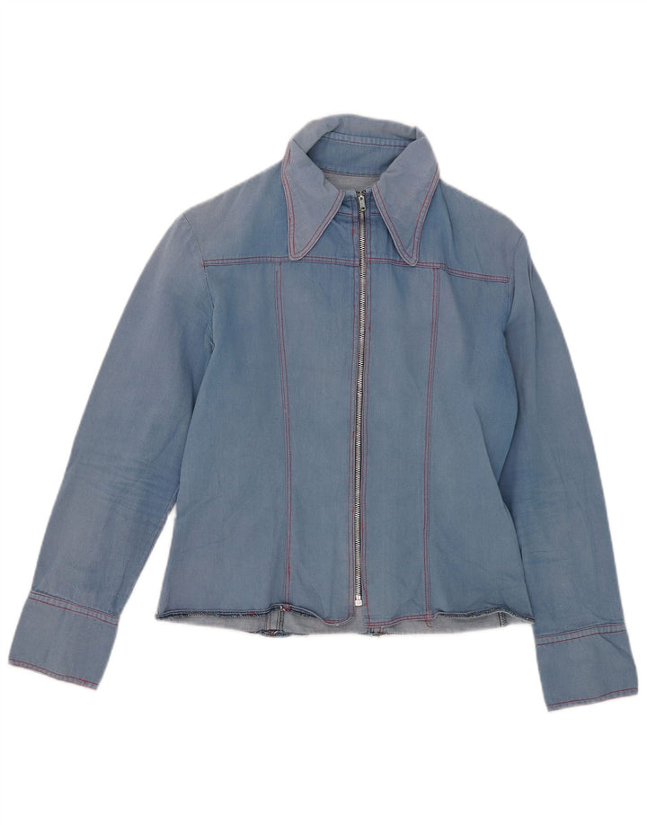Vintage ženska traper košulja UK 10 Small Blue
