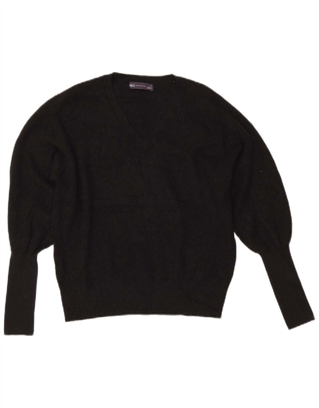 MARKS & SPENCER Ženski kratki džemper s V-izrezom UK 10 Mali crni