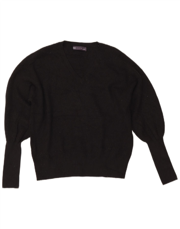 MARKS & SPENCER Ženski kratki džemper s V-izrezom UK 10 Mali crni