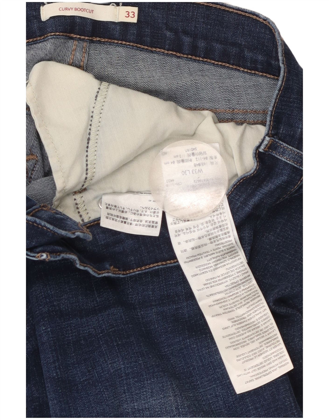 Levi's ženske traperice s curvy bootcut W33 L30 plavi pamuk
