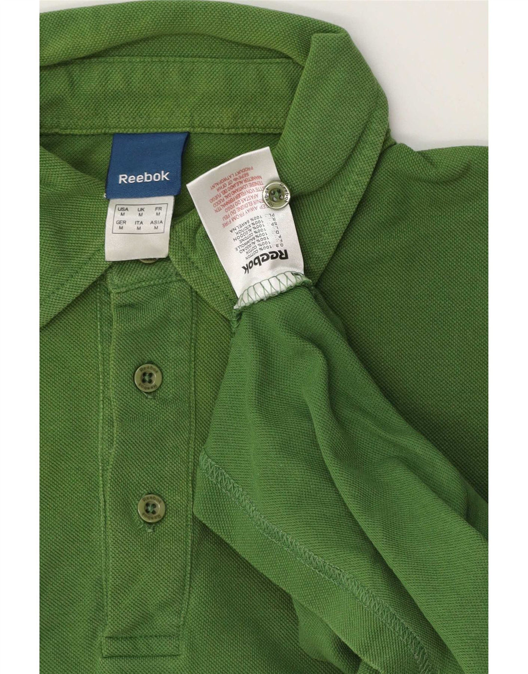 Reebok muška polo majica srednje zelene boje pamuka