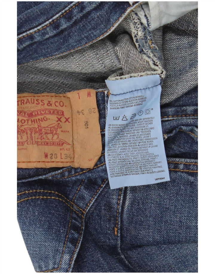 LEVI'S muške 501 ravne traperice W28 L30 plavi pamuk