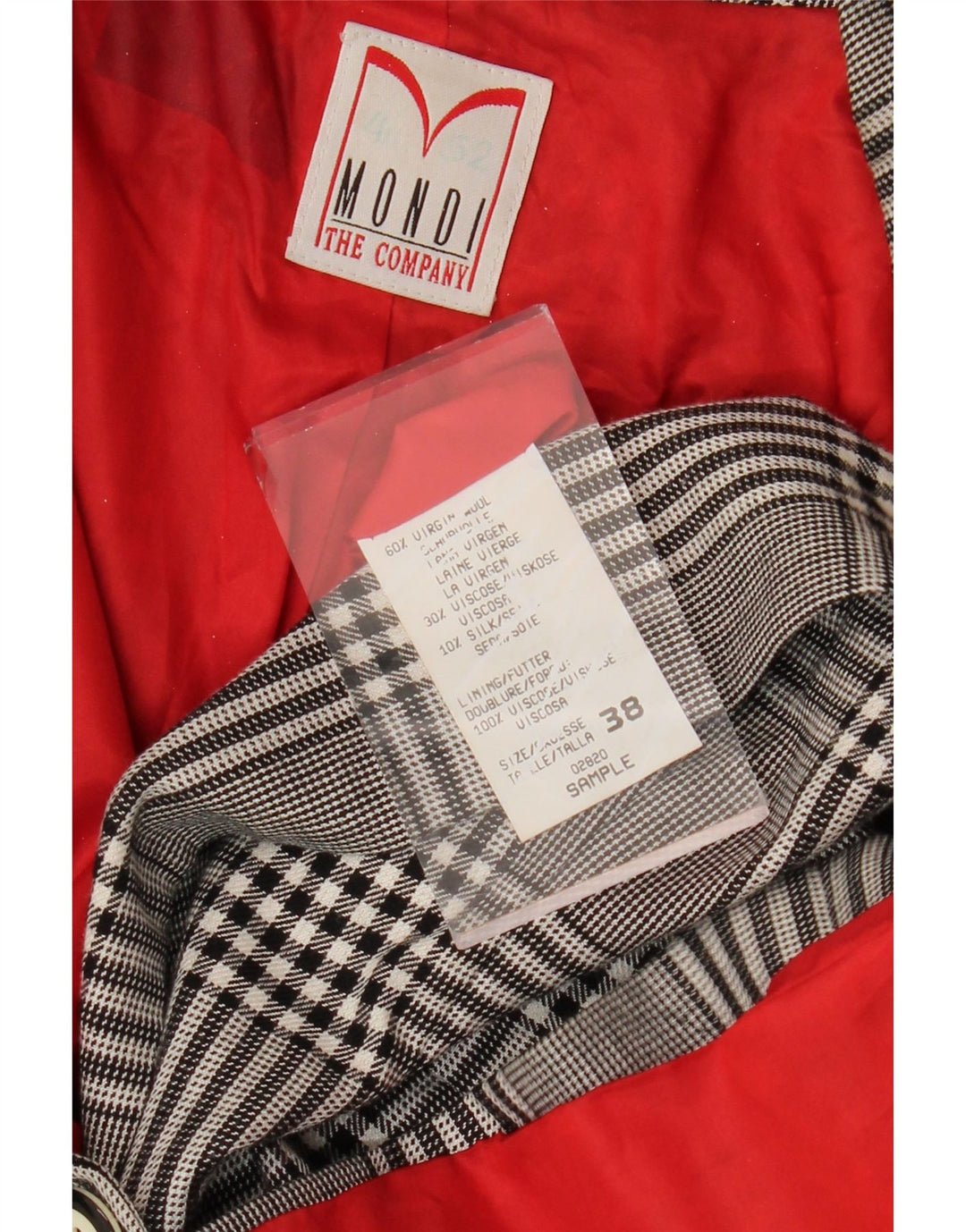 Mondi ženski sako s dvostrukim kopčanjem EU 38, srednje sivi, houndstooth