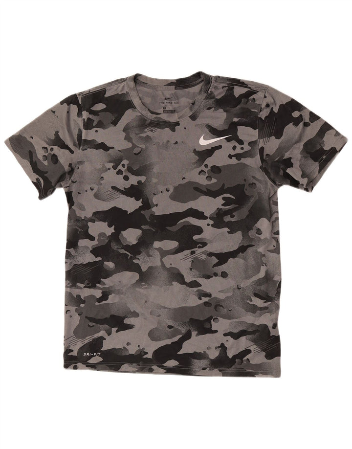 Nike Dri Fit T-Shirt Top Srednje sivi kamuflažni poliester