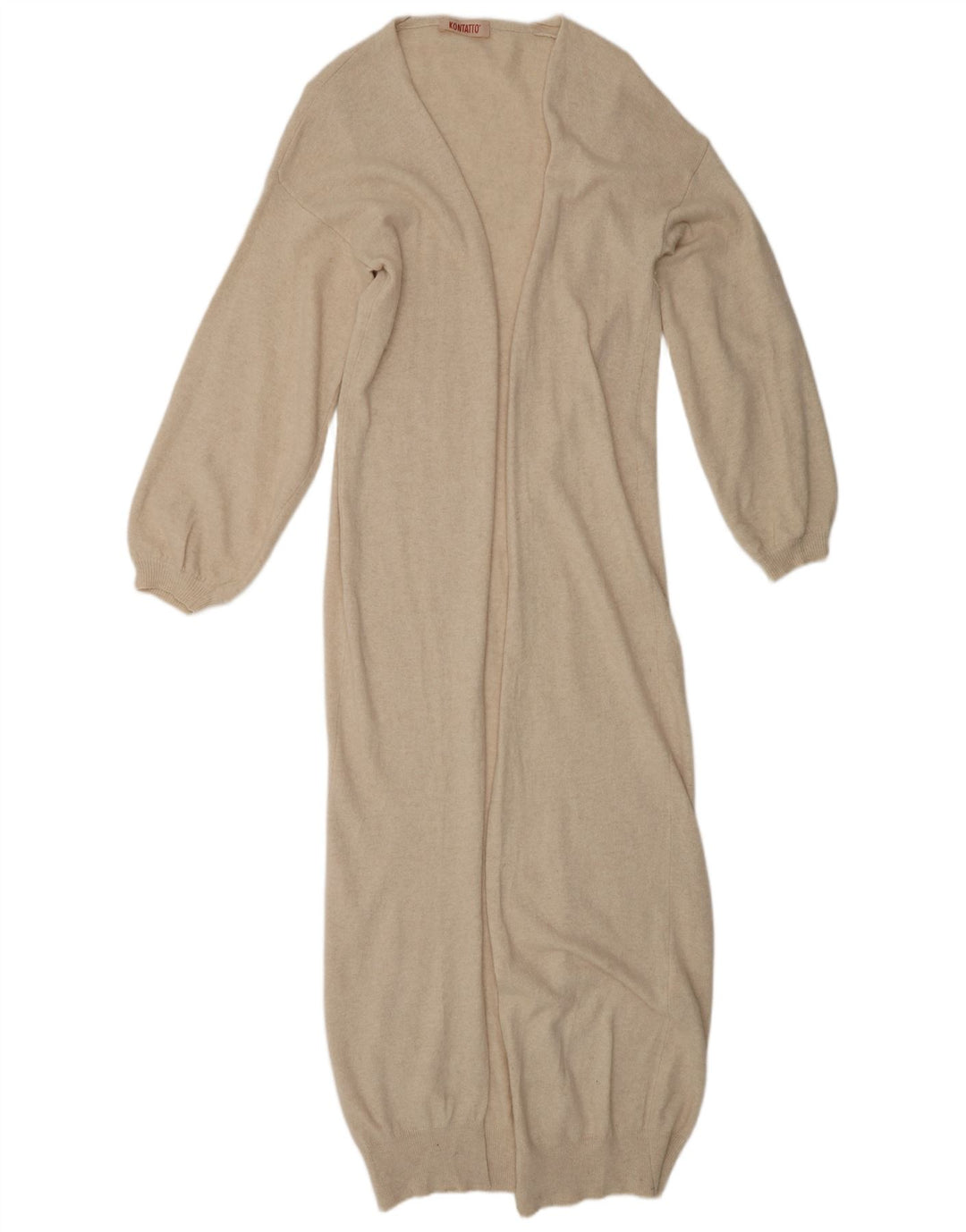 KONTATTO Ženski dugi kardigan pulover UK 14 srednje bež poliamid