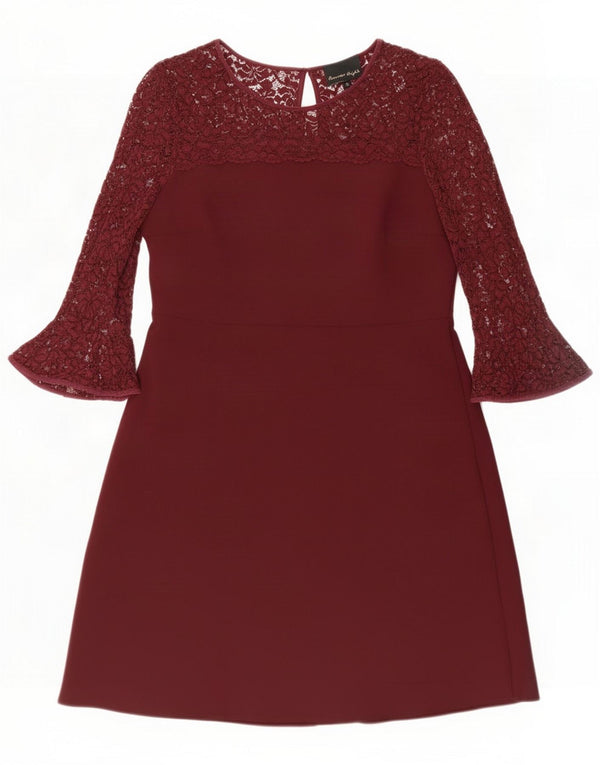 Phase Eight ženska haljina A-kroja s 3/4 rukavima UK 16 Large Burgundy Floral