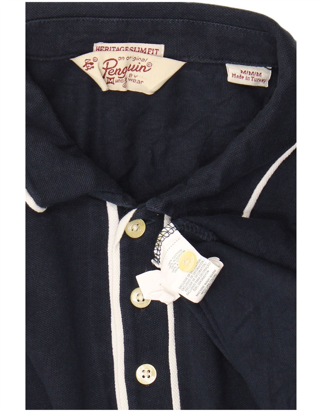 PENGUIN Heritage muška uska polo majica dugih rukava Srednje tamnoplava