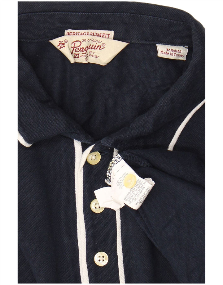 PENGUIN Heritage muška uska polo majica dugih rukava Srednje tamnoplava