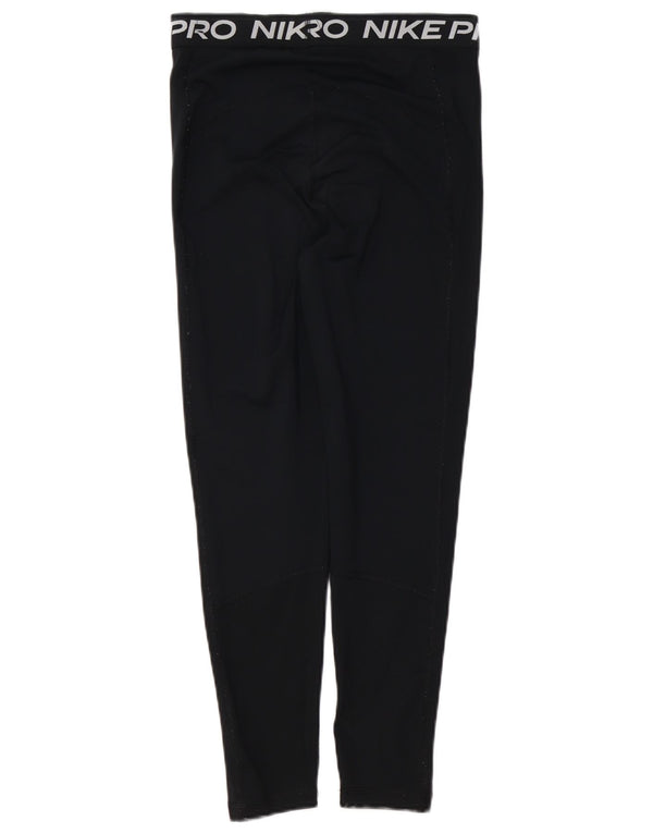 NIKE Ženske Dri Fit Graphic Leggings UK 12 srednje crne