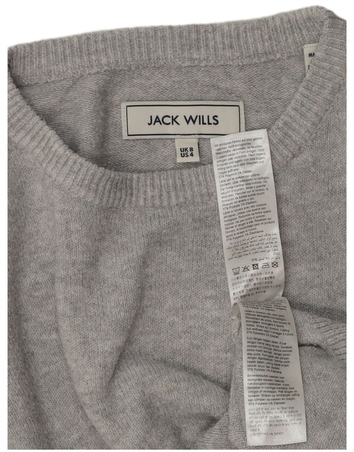 JACK WILLS Ženski pulover s okruglim izrezom UK 8 Mali sivi