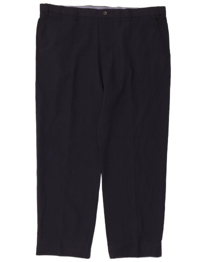 Marks & Spencer muške obične chino hlače W42 L30 tamnoplavi poliester