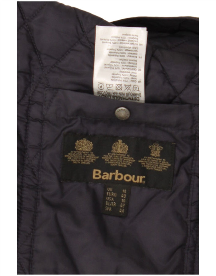 BARBOUR Ženska prošivena jakna UK 14 Veliki tamnoplavi poliamid