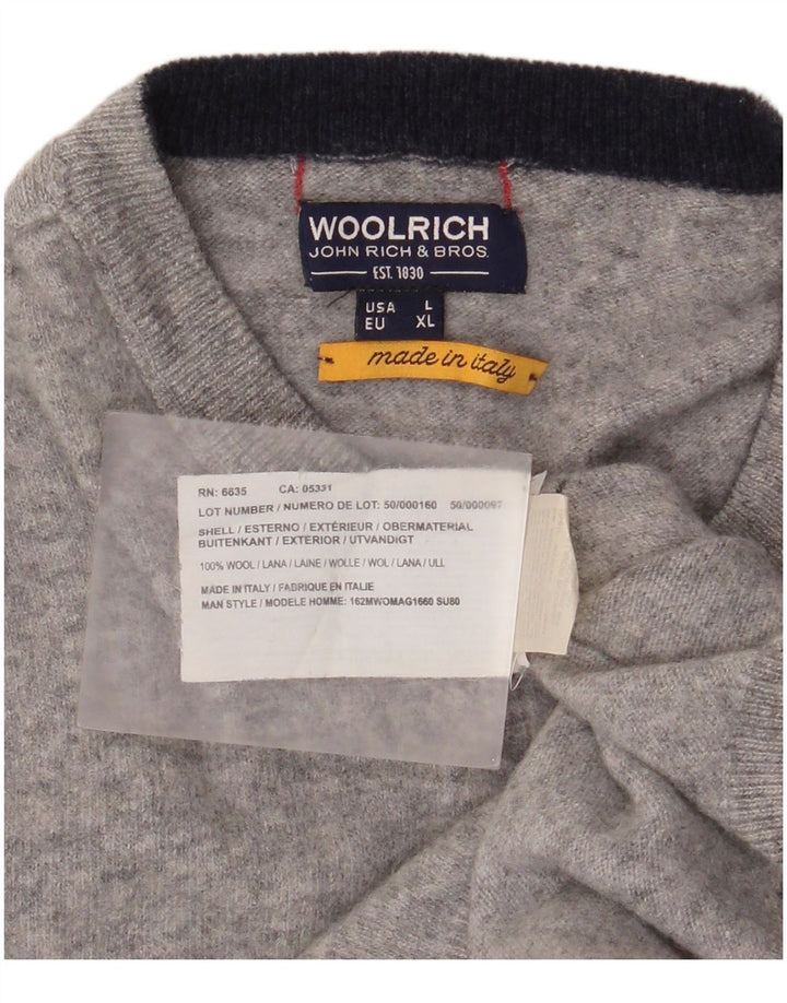 Woolrich ženski džemper s okruglim izrezom UK 16 Veliki sivi vuneni