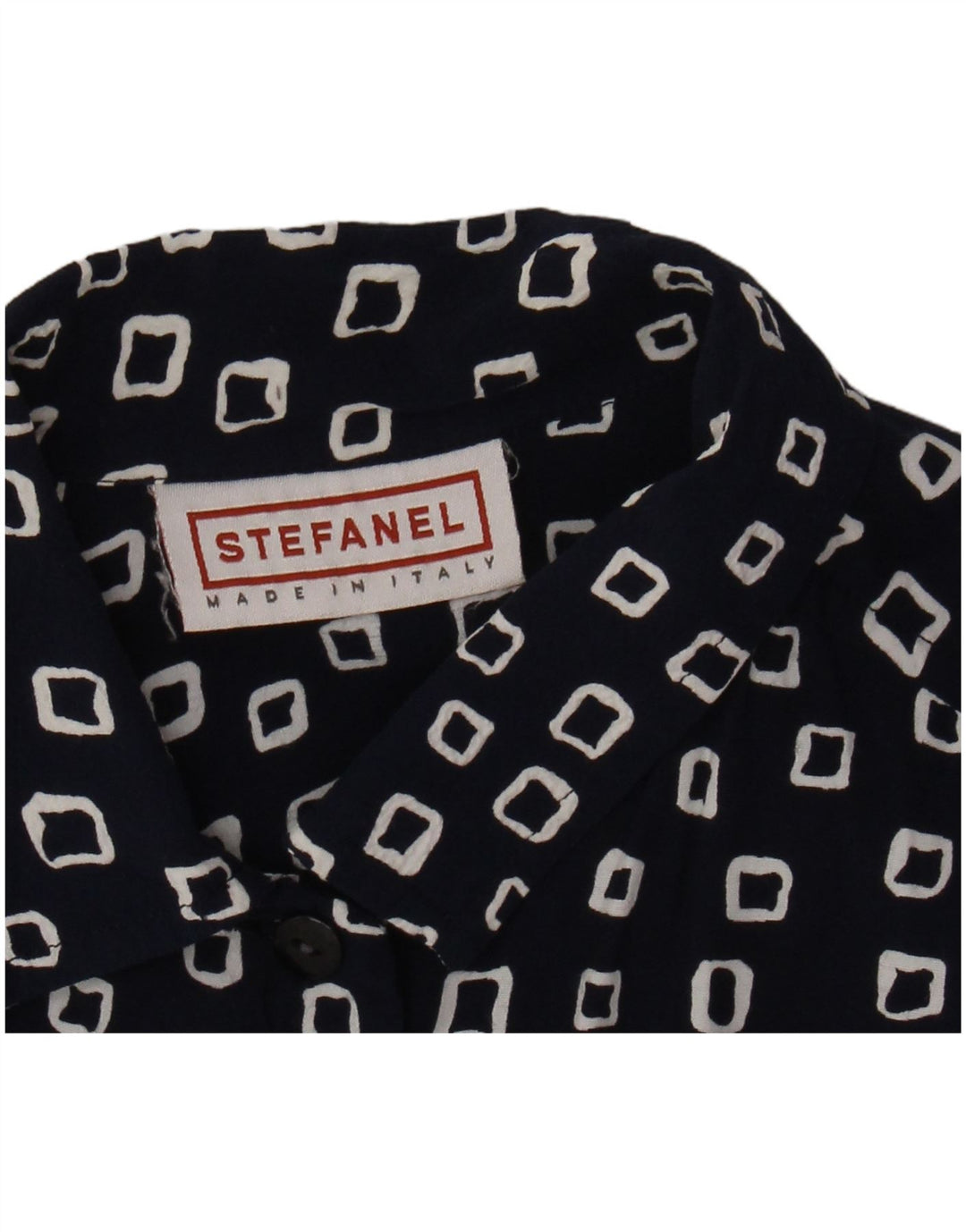 STEFANEL ženska košulja UK 16 velika mornarsko plava geometrijska