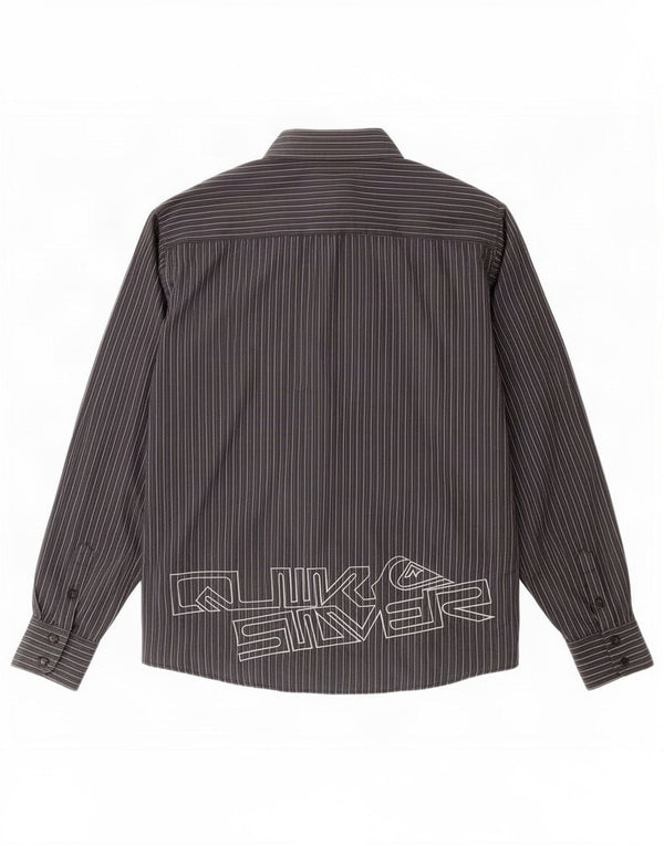 Quiksilver Mens Graphic Shirt Medium Black Pinstripe