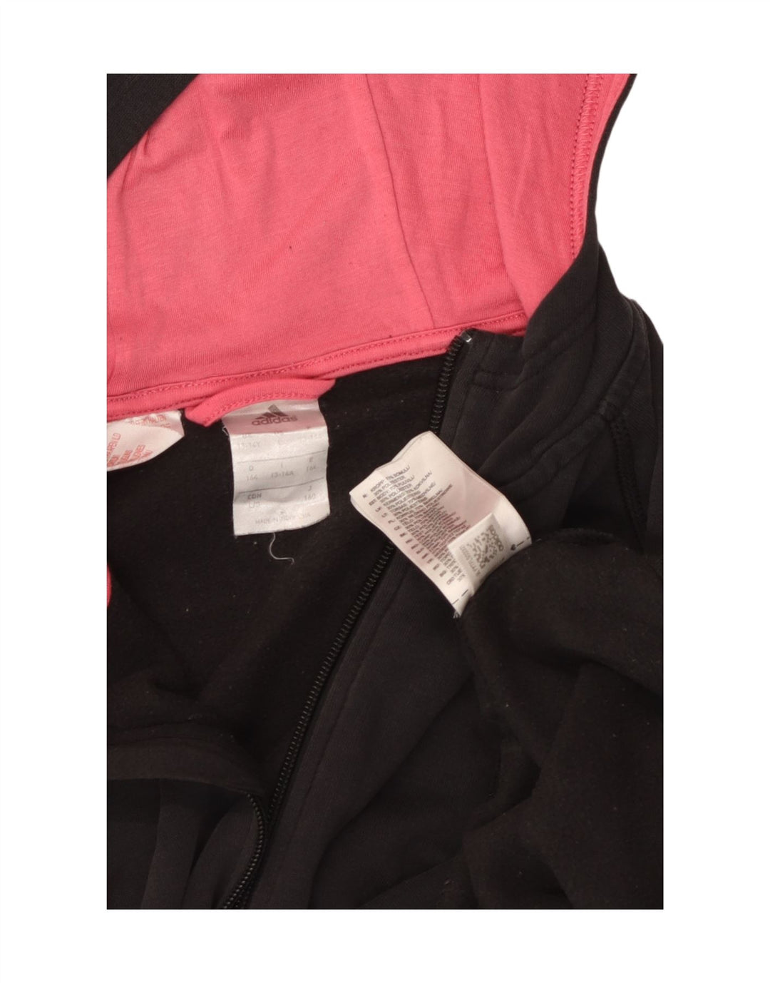 ADIDAS pulover s kapuljačom s patentnim zatvaračem ADIDAS, crni pamuk, 13-14 godina