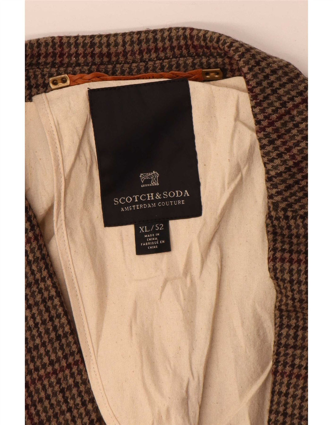 Scotch & Soda Muška jakna sa 2 gumba IT 52 XL Smeđa vunena hrskava zuba