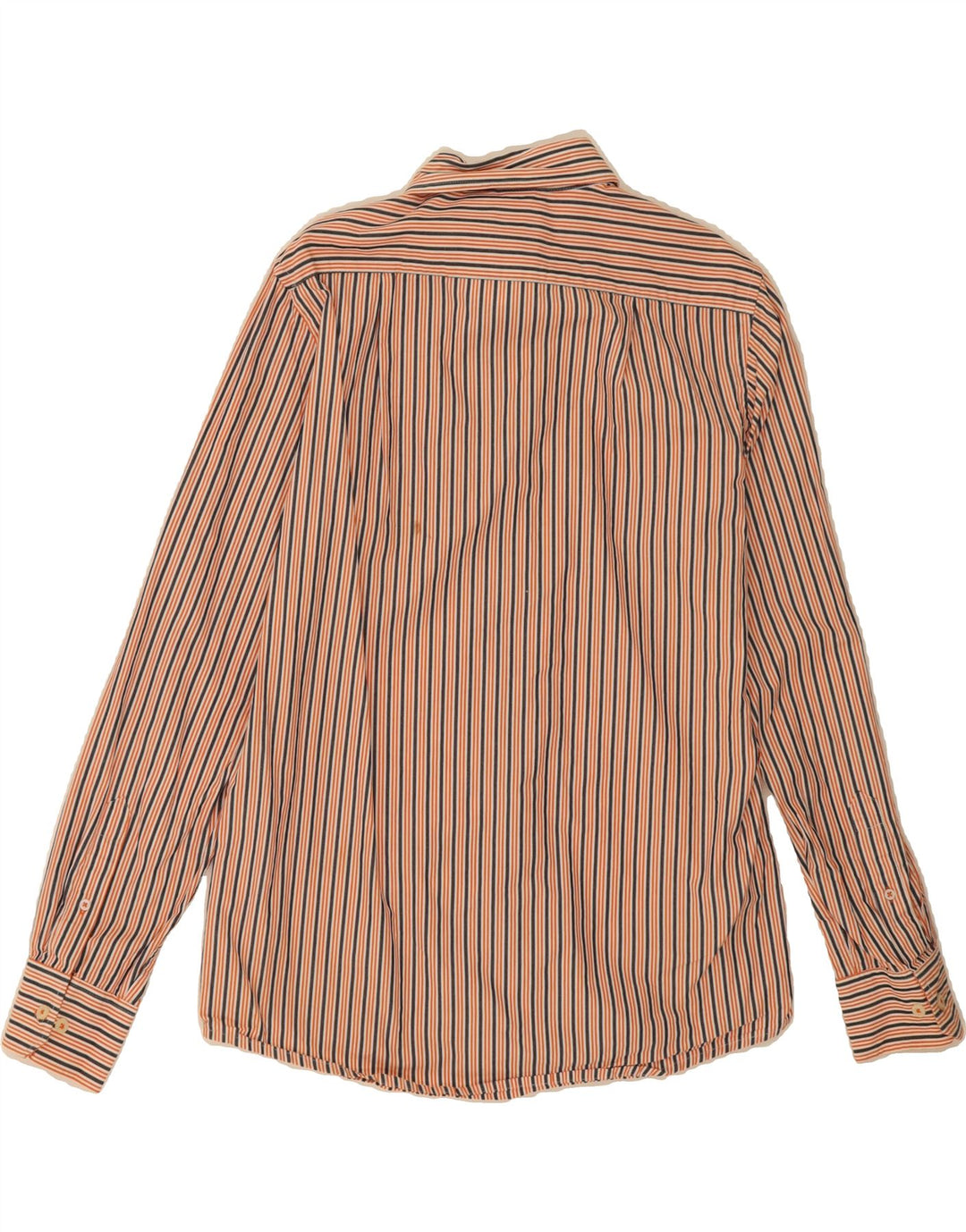 IZOD Mens Slim Fit Shirt Medium Orange Striped Cotton Vintage Izod and Second-Hand Izod from Messina Hembry 