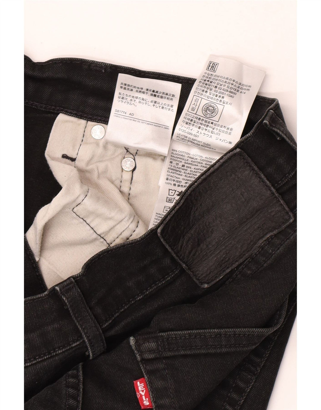 Levi's muške uske traperice W30 L32 crni pamuk