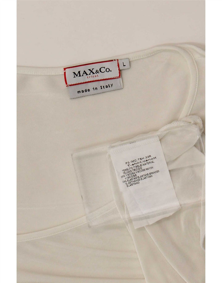 Max & Co. Ženski asimetrični gornji dio bluze UK 14 Velika bijela viskoza