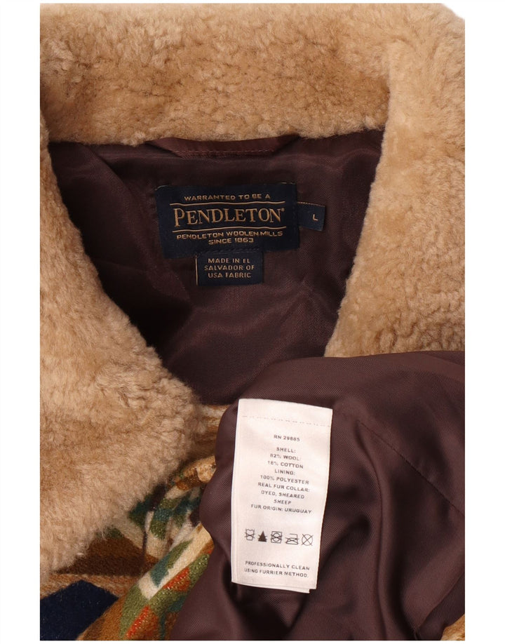 Pendleton muški kaput UK 40 velika raznobojna geometrijska vuna Aztec