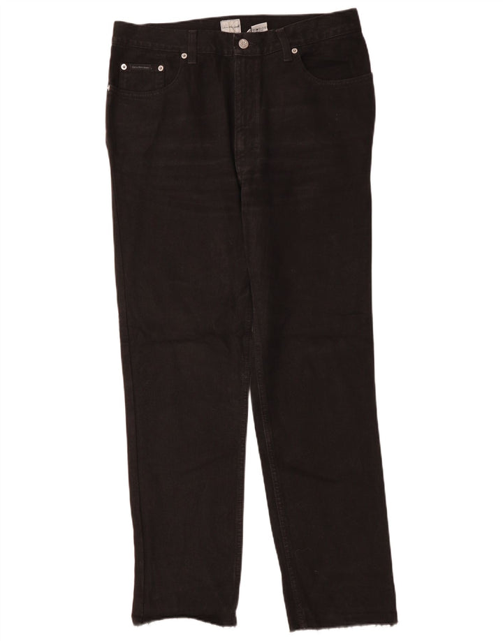 CALVIN KLEIN Muške ravne traperice W32 L30 crni pamuk