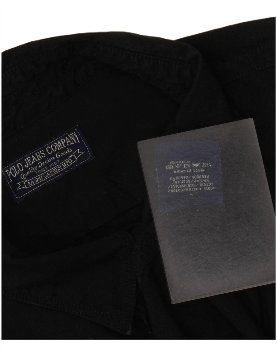 RALPH LAUREN Velika muška košulja, crni pamuk