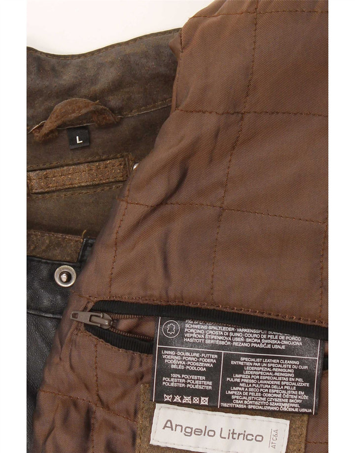 Angelo Litrico muška biciklistička jakna UK 40 Large Brown Colourblock