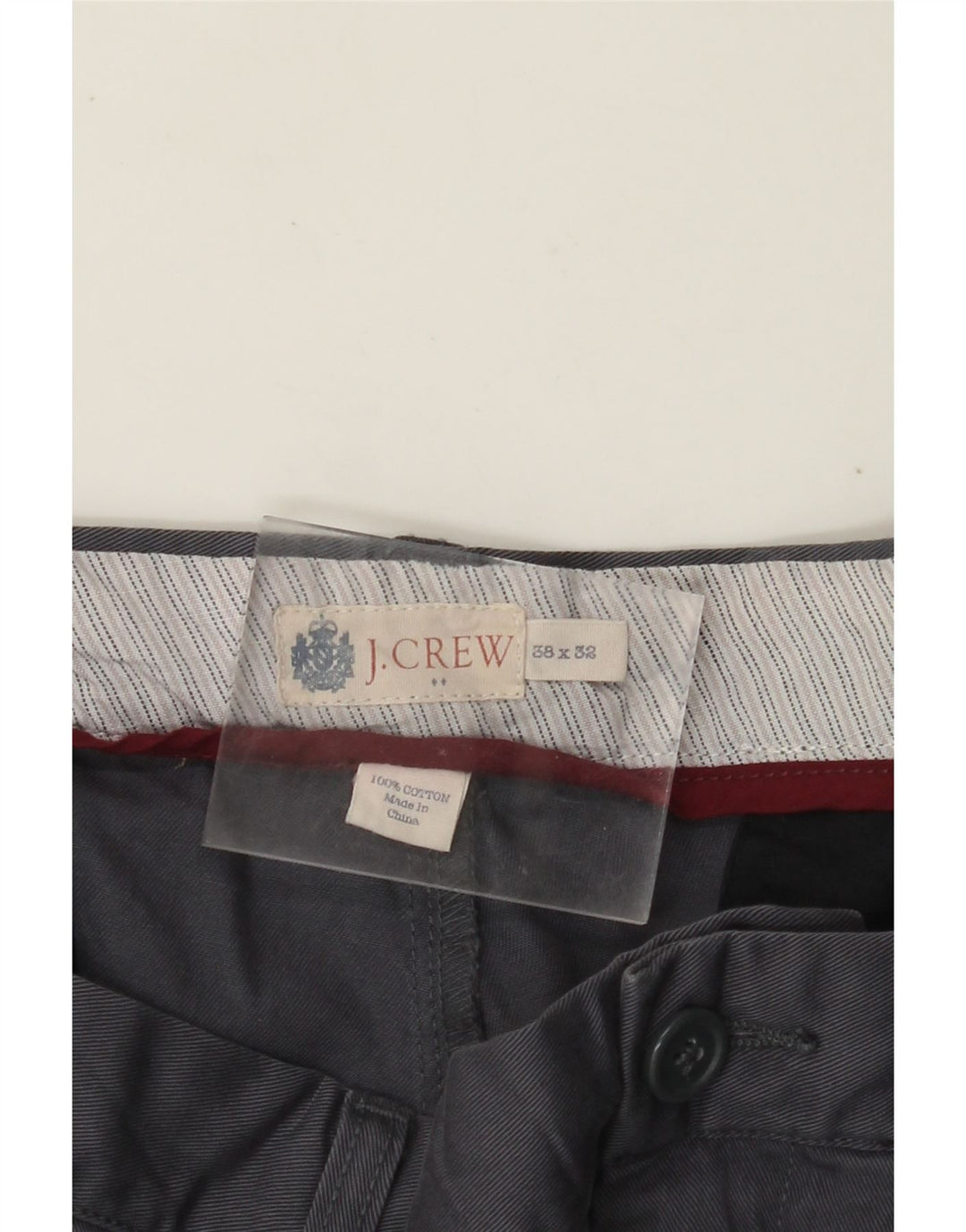 J. CREW Muške ravne chino hlače W38 L32 Sivi pamuk