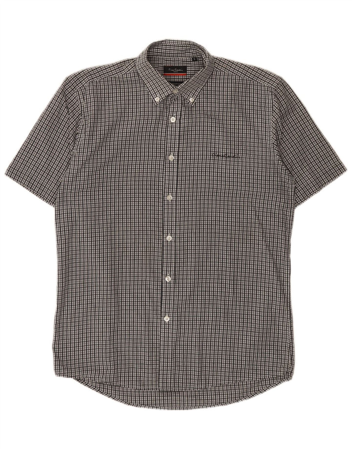 Pierre Cardin muška majica kratkih rukava standardnog kroja Mala siva gingham majica