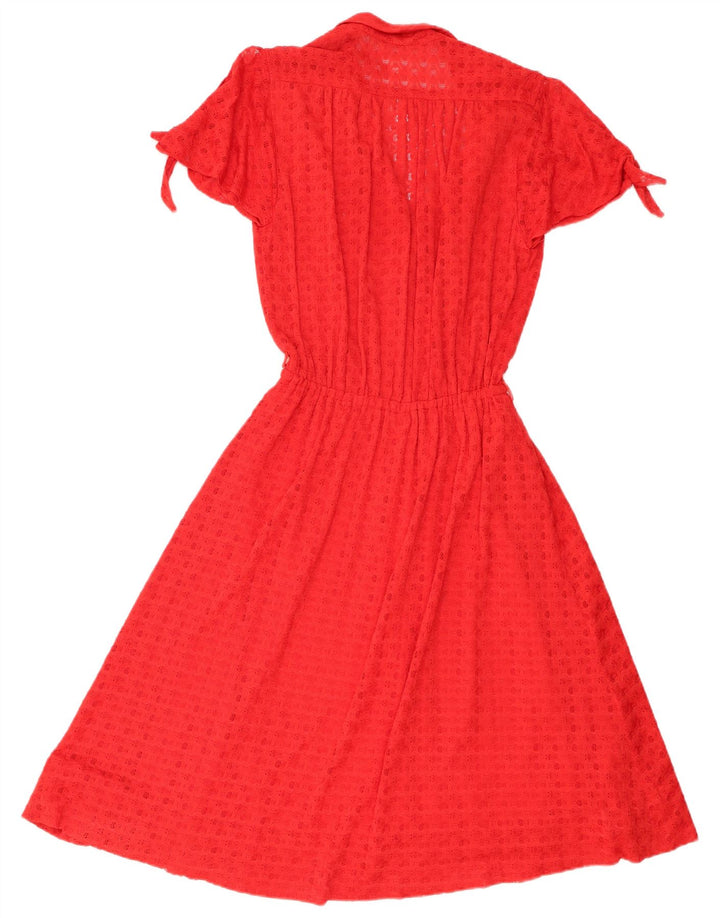 Vintage ženska haljina A-kroja UK 8 Mala crvena
