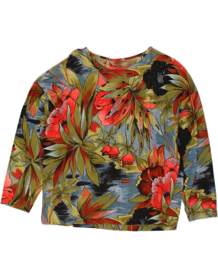 VINTAGE Womens Blouse Top UK 14 Large Multicoloured Floral Vintage Vintage and Second-Hand Vintage from Messina Hembry 