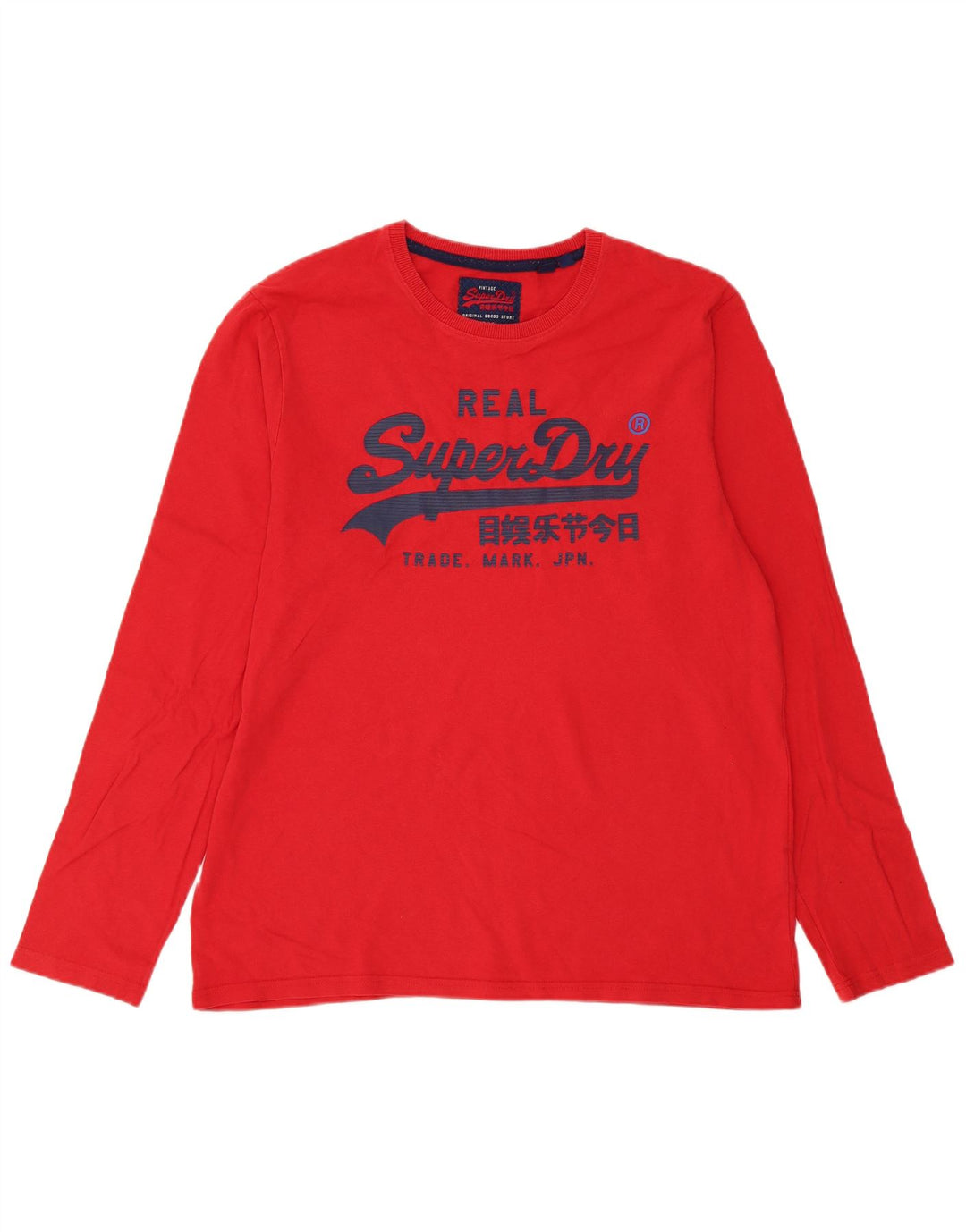 Superdry muška grafička majica dugih rukava 3XL, crvena, moderna pamučna