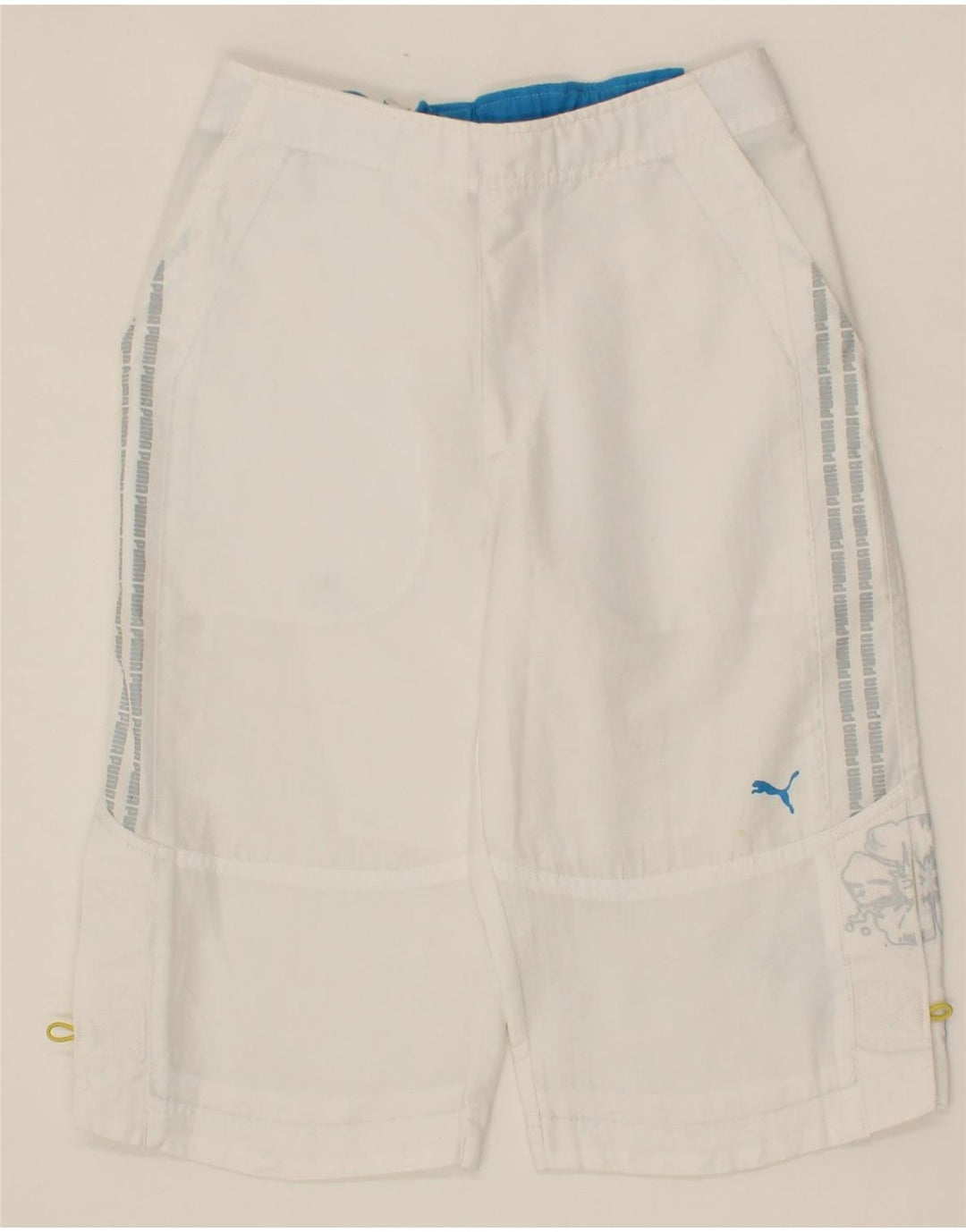 PUMA Boys Graphic Bermuda Shorts 11-12 Years W28 White Vintage Puma and Second-Hand Puma from Messina Hembry 