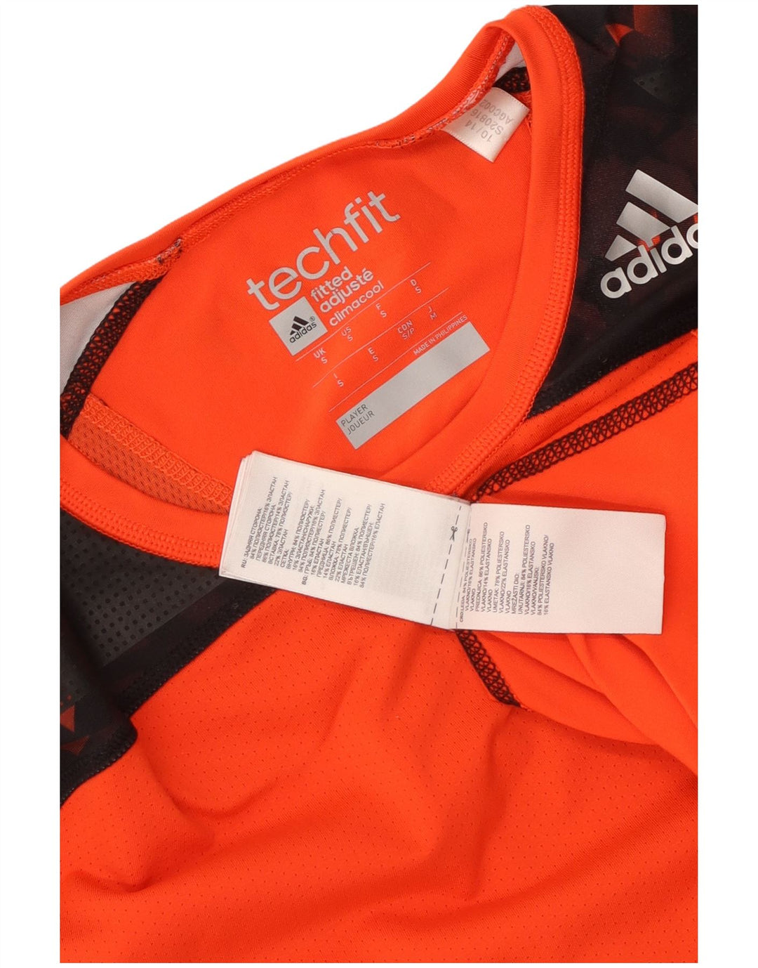 Adidas muška Tech Fit majica kratkih rukava, mala narančasta poliesterska boja