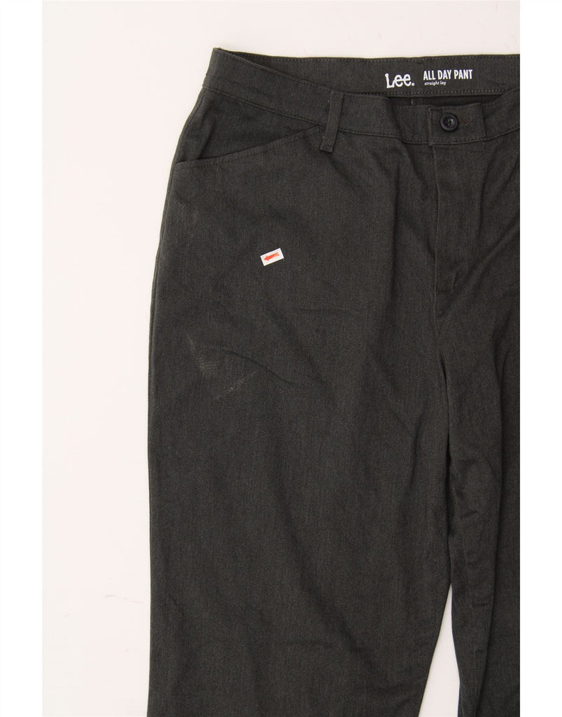 LEE Womens Straight Casual Trousers US 14 XL W34 L39 Grey Cotton Vintage Lee and Second-Hand Lee from Messina Hembry 
