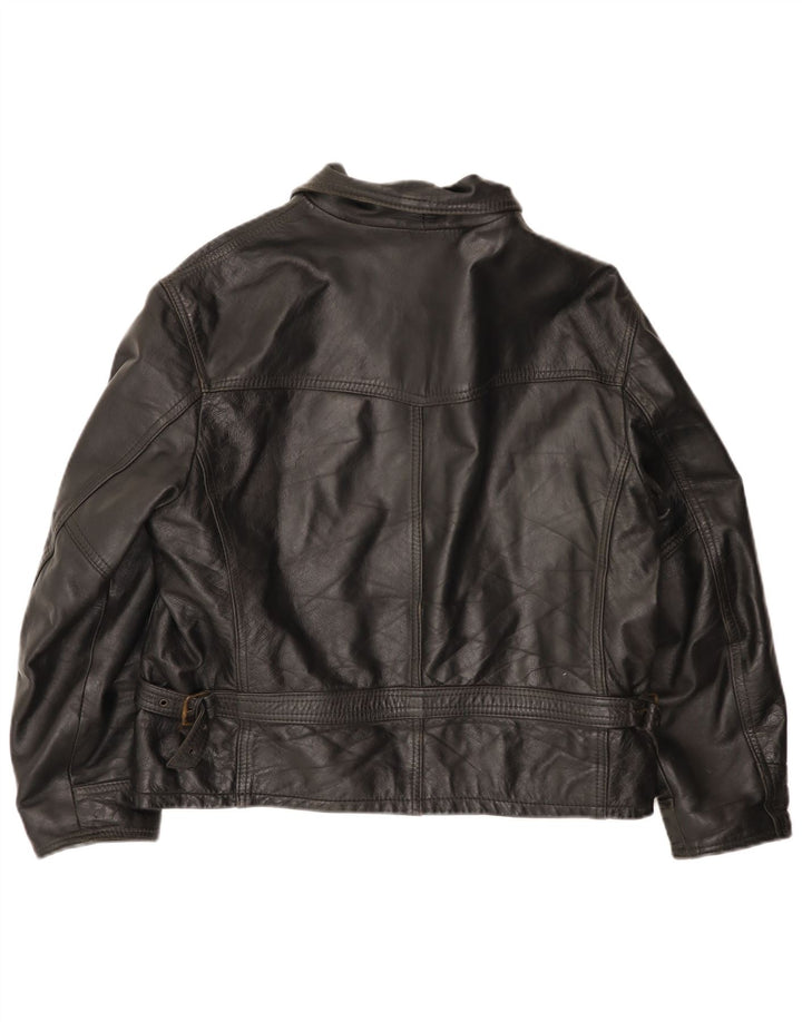 Vintage muška kožna jakna UK 42 XL crna koža