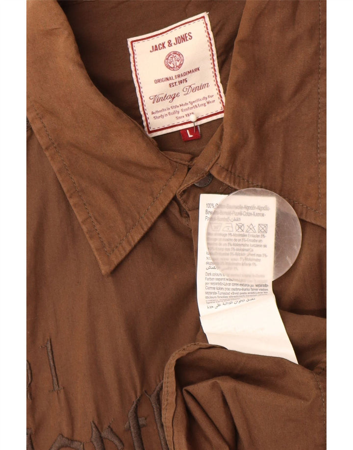 Jack & Jones muška velika smeđa pamučna majica s grafičkim motivima