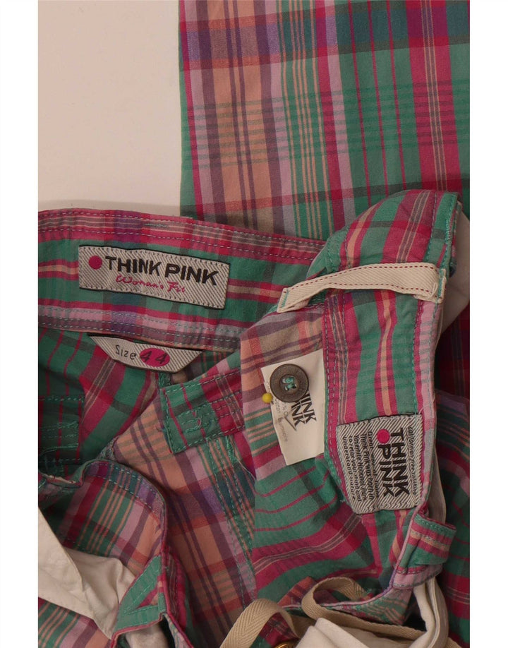 Think Pink ženske Capri hlače IT 44 Srednje W28 L21 Višebojni karirani