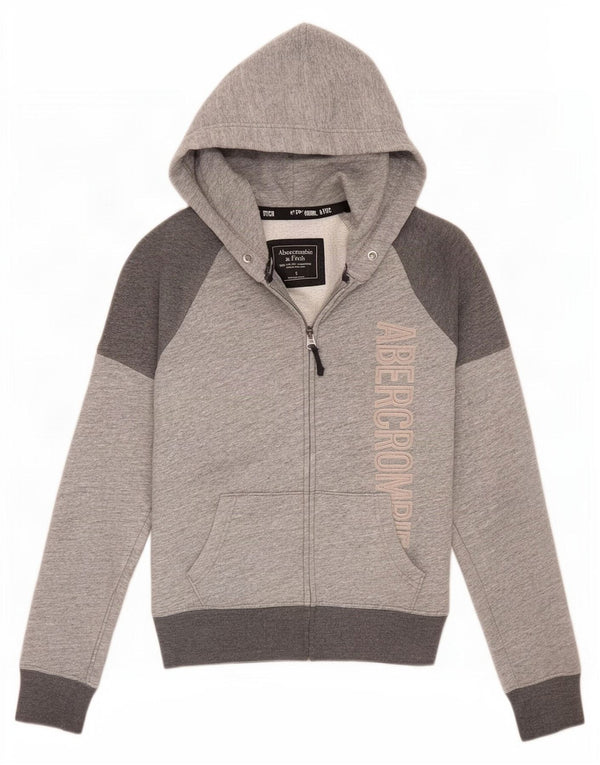 Abercrombie & Fitch ženski pulover s kapuljačom s patentnim zatvaračem UK 10 Small Gray Colourblock