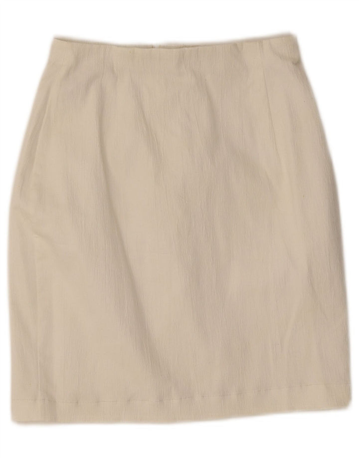 Marks & Spencer ženska mini pencil suknja UK 10 mala W25 bijeli poliester