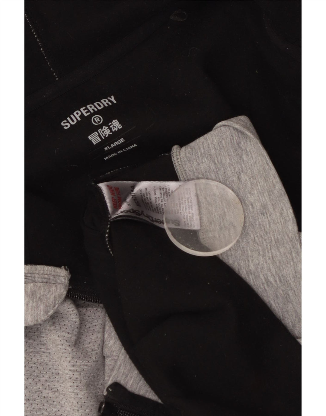 SUPERDRY muški pulover s kapuljačom s patentnim zatvaračem XL, sivi pamuk