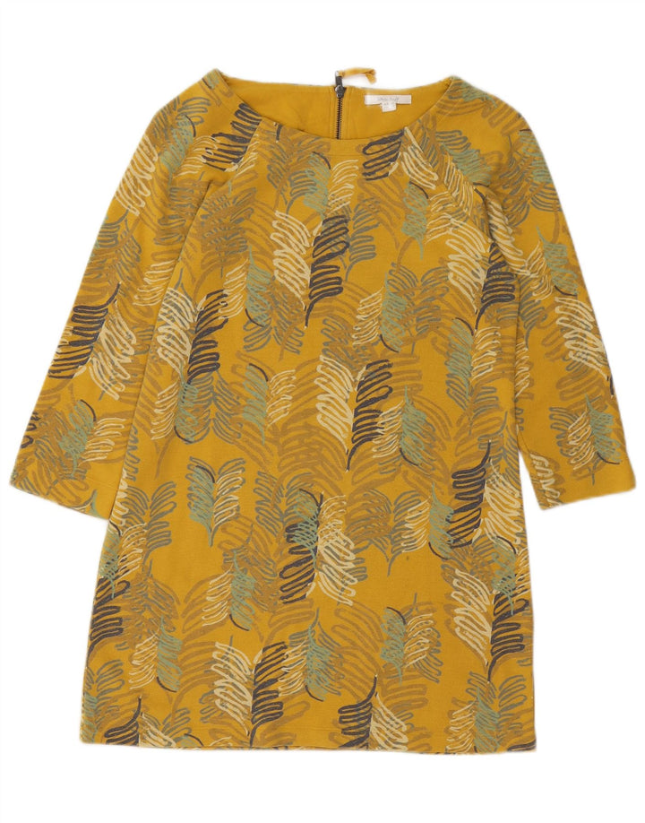 WHITE STUFF Ženska haljina na pomak 3/4 rukava UK 10 Mala žuta cvjetna pamuk