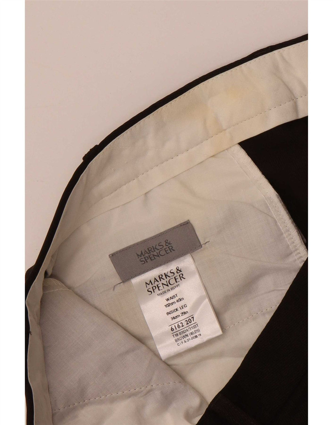 Marks & Spencer muške hlače ravnog odijela W40 L29 smeđi poliester