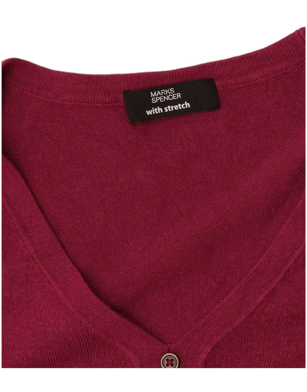Marks & Spencer ženski džemper s V-izrezom UK 14 srednje ružičasta