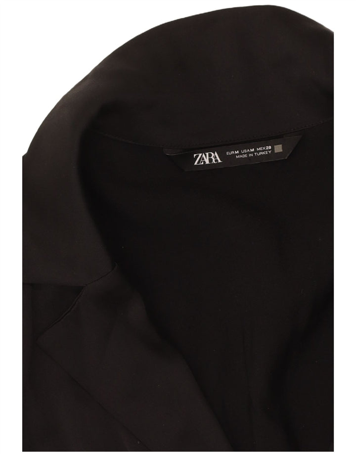 ZARA Womens Long Sleeve A-Line Dress UK 12 Medium Black