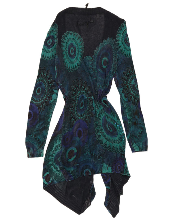 Desigual ženski dugi kardigan pulover veliki tamnoplavi paisley